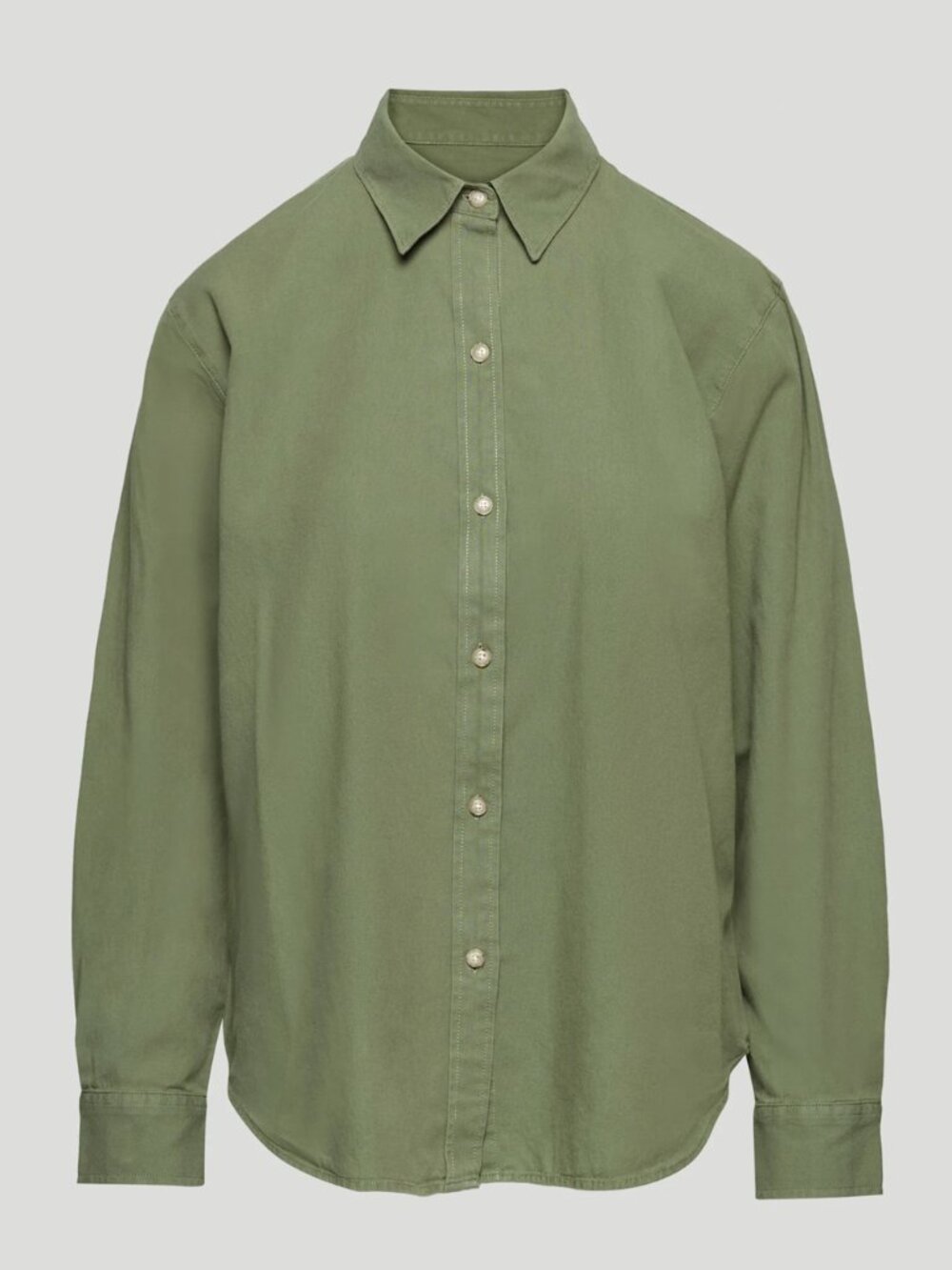 Denim Forum Aritzia | Khaki The Jane Longsleeve Shirt | Oversized Button | Small